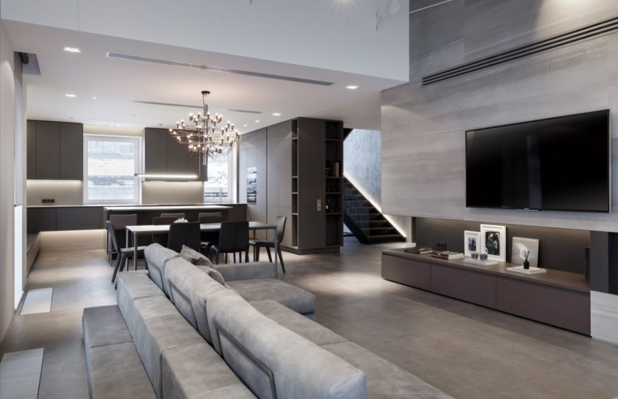 Красивые кухни гостиные