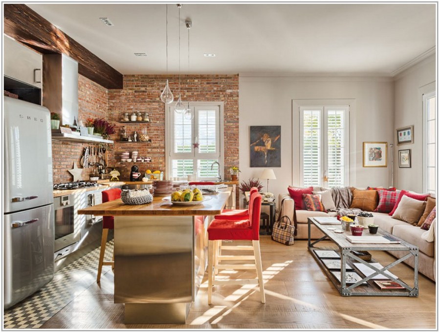 Уютная кухня гостиная