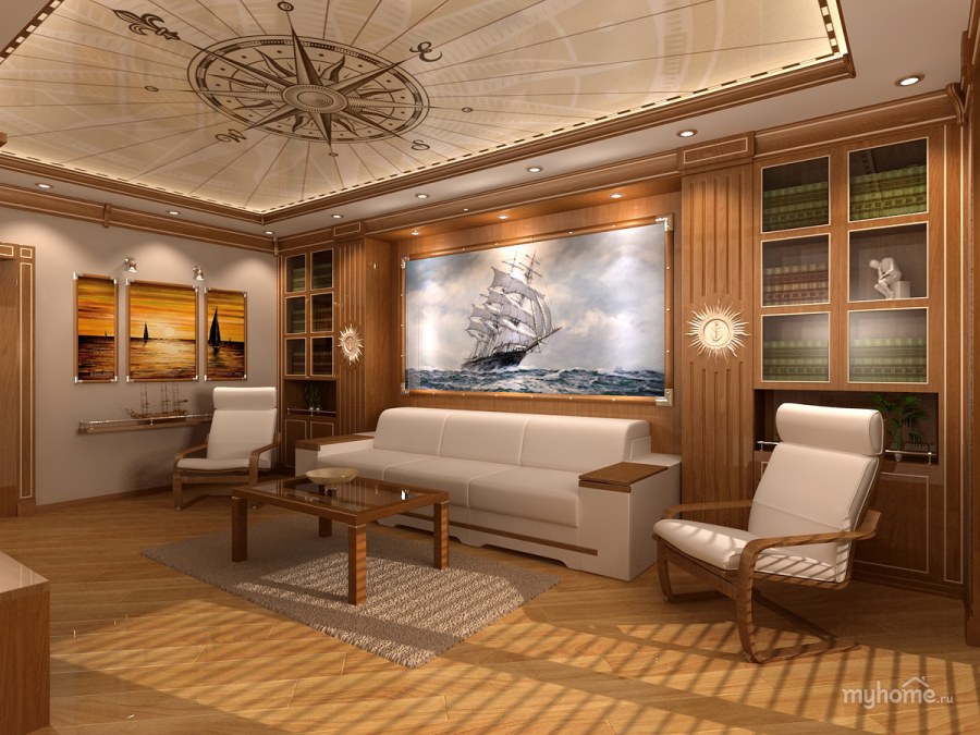 Гостиная в морском стиле
