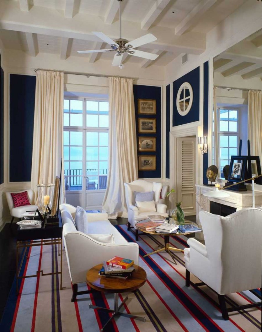 Морская тема в интерьере гостиной