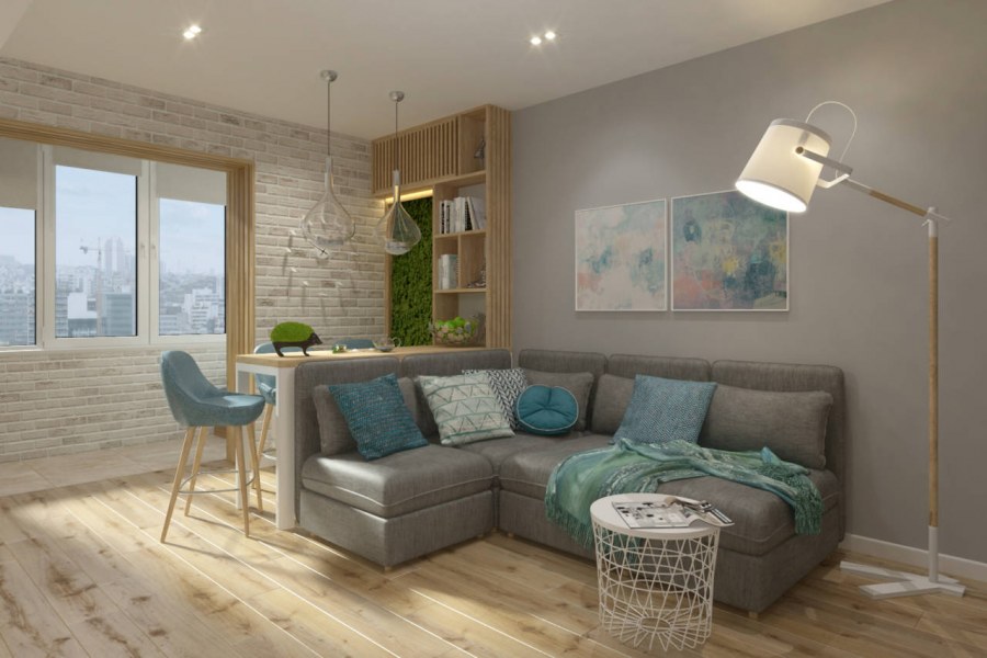 Квартира студия в эко стиле