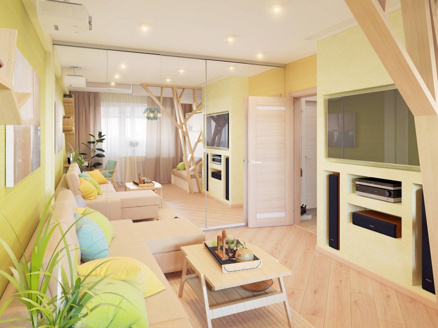 Интерьер маленькой квартиры в экостиле