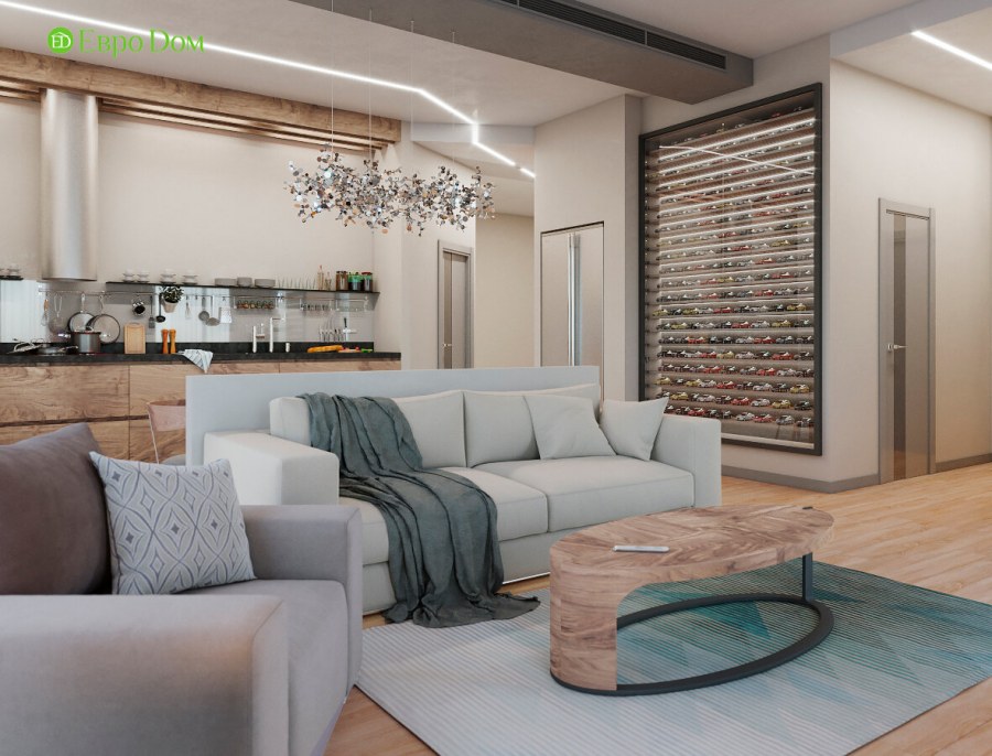 Кухня гостиная в эко стиле