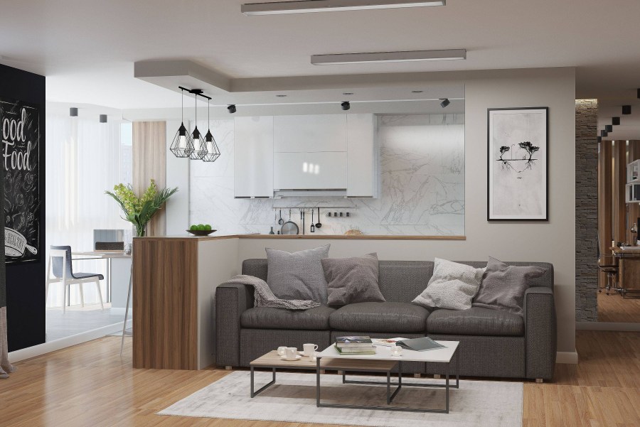 Гостиная студия в скандинавском стиле