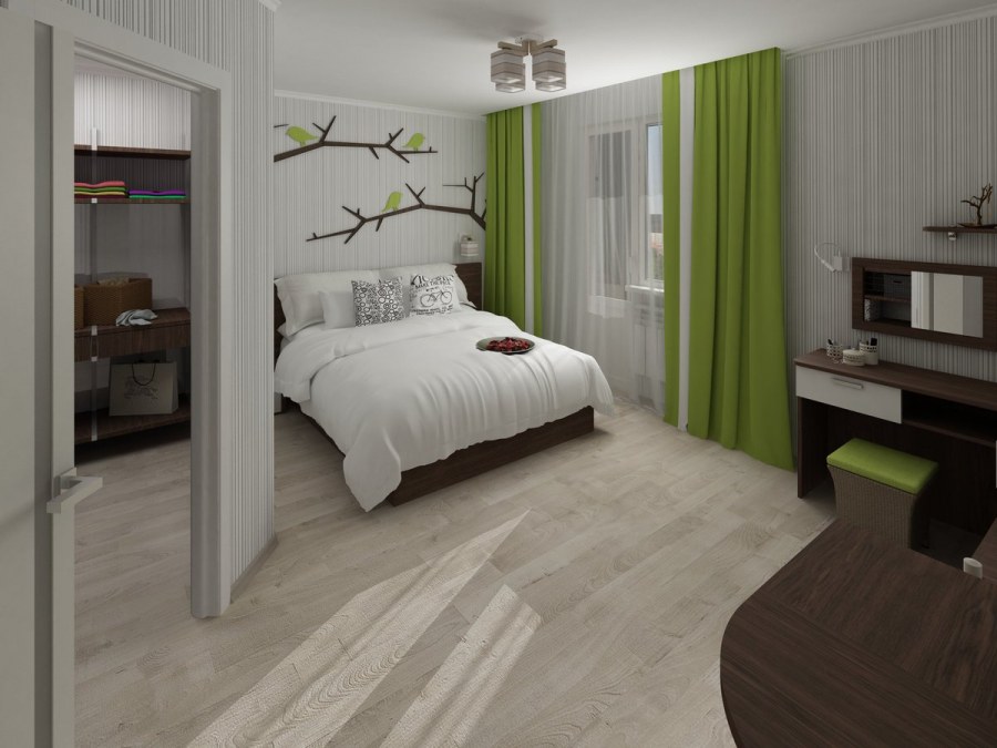 Проект однокомнатной квартиры в эко стиле