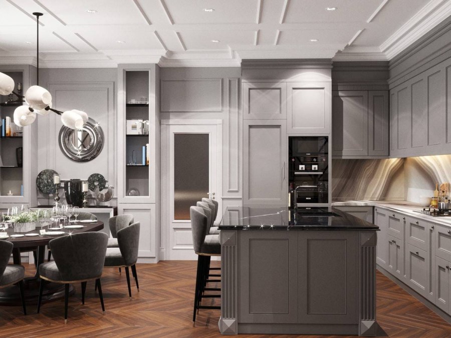 Темно серый кухонный гарнитур икеа