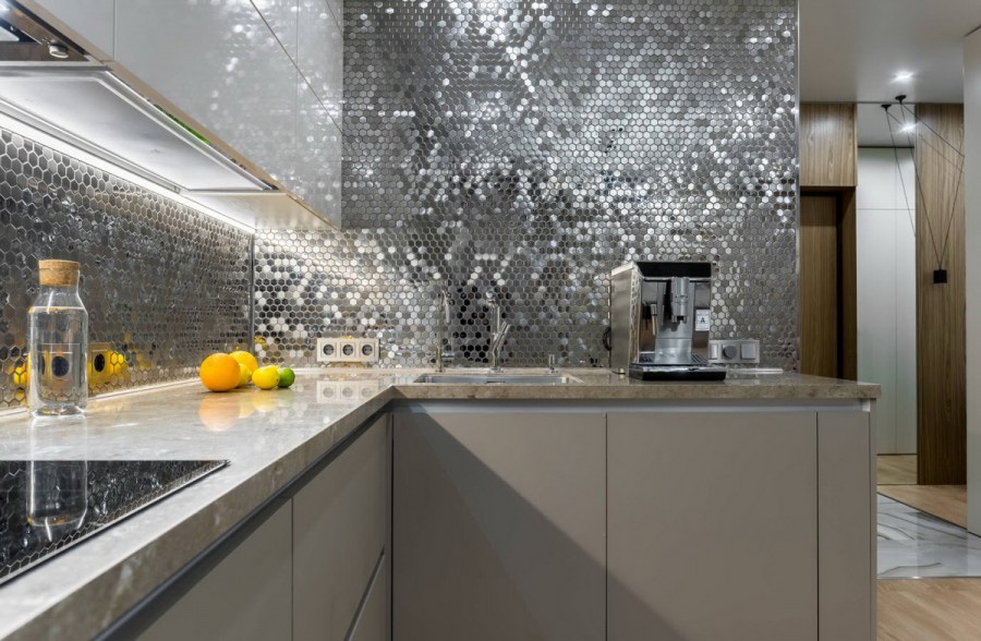 Зеркальная мозаика для кухни на фартук