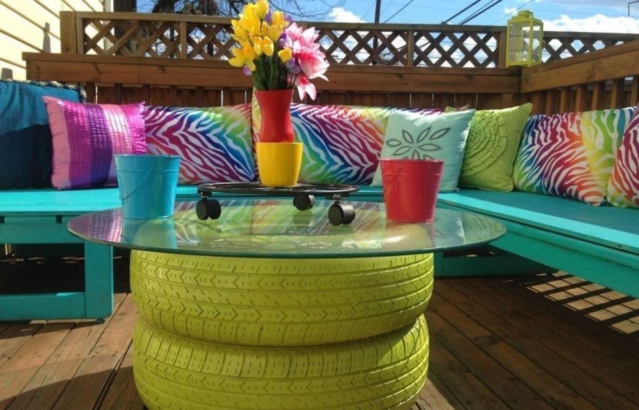 Дачная мебель из шин