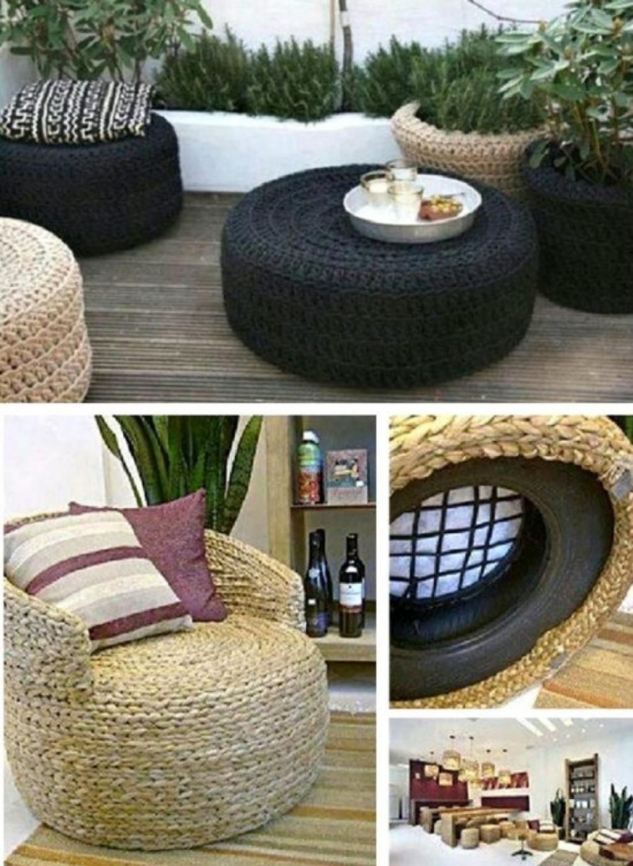 Пуфик из шины