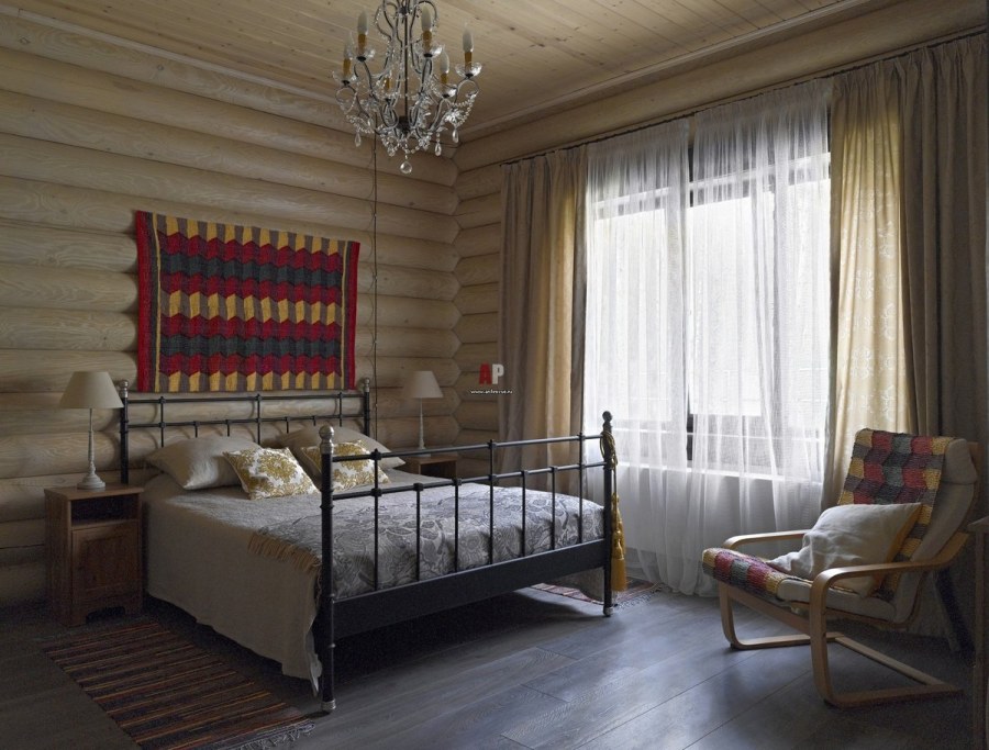 Белый деревянный интерьер