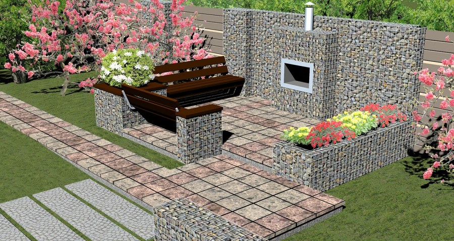 Габионы клумба Камея 400