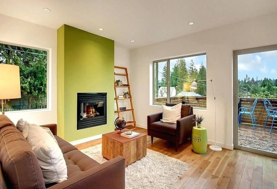 Гостиная с окрашенными стенами