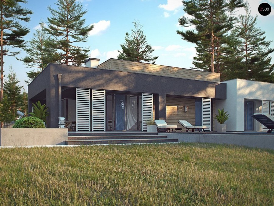 Одноэтажный дом с плоской крышей проекты 150кв