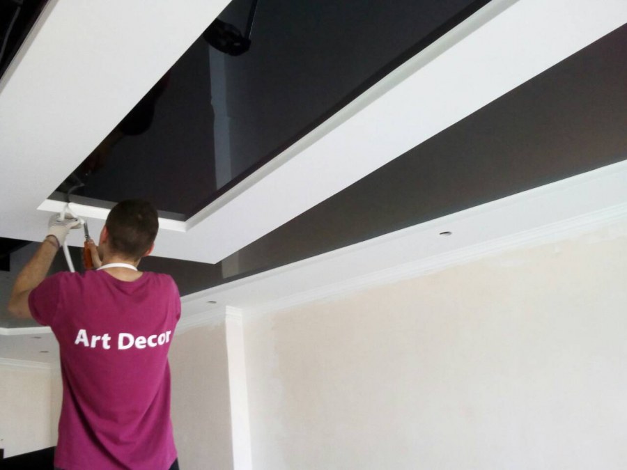 Натяжной потолок пошагово