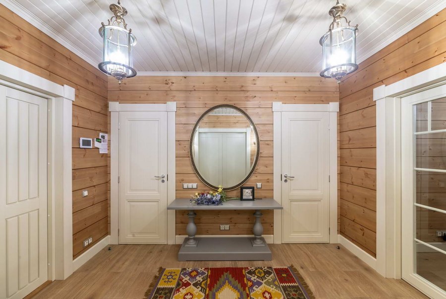 Интерьер оцилиндрованного дома