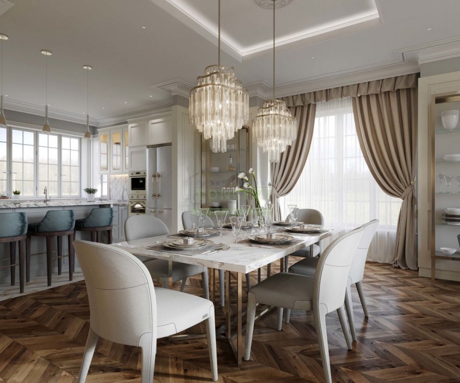 Интерьер коттеджа в классическом стиле