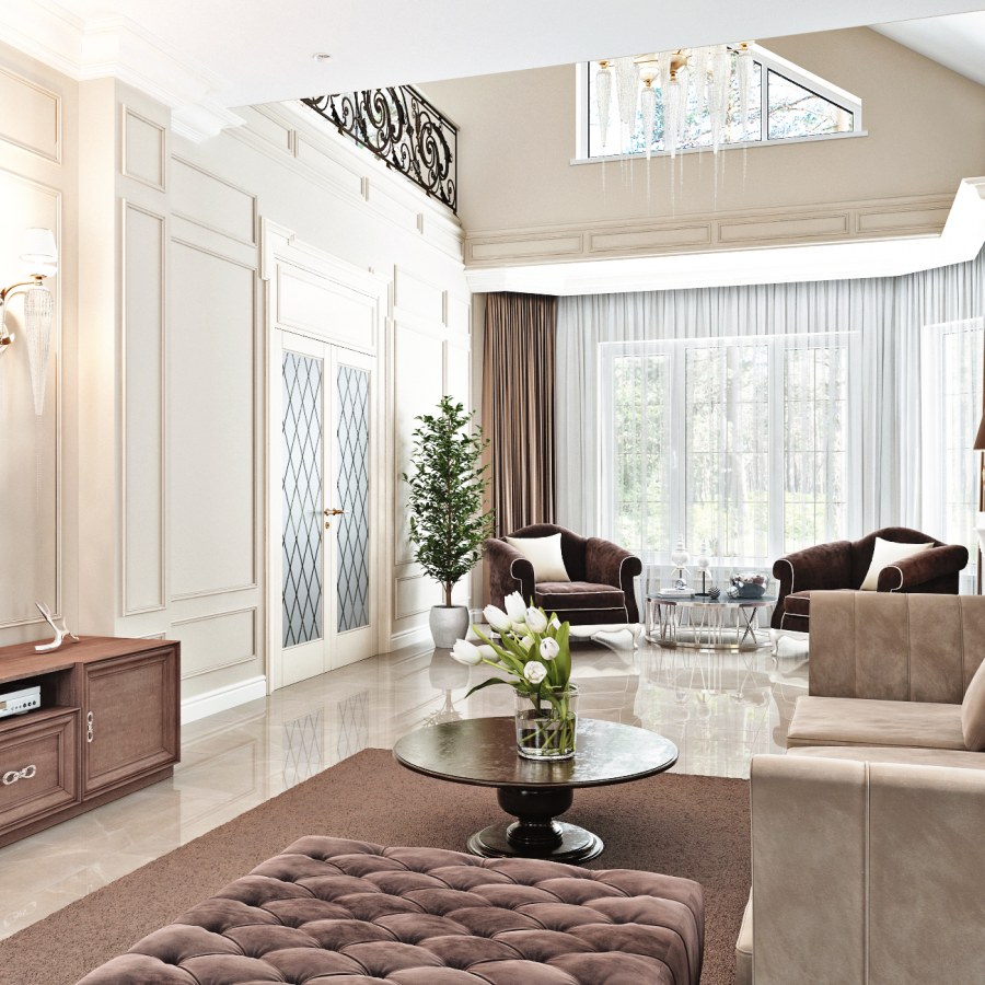 Гостиная в стиле Прованс в квартире 20 кв.м