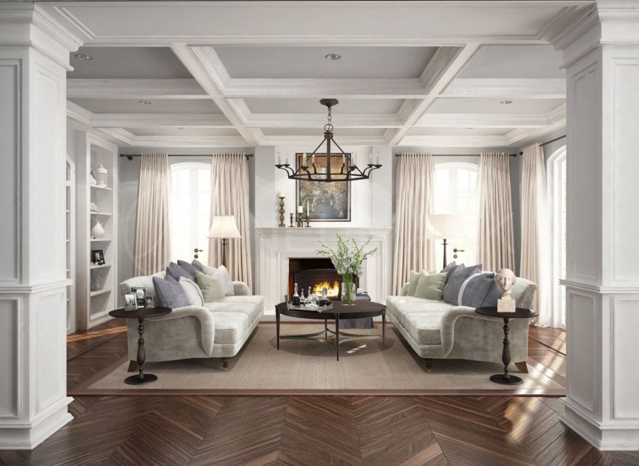 Неоклассика гостиная в частном доме