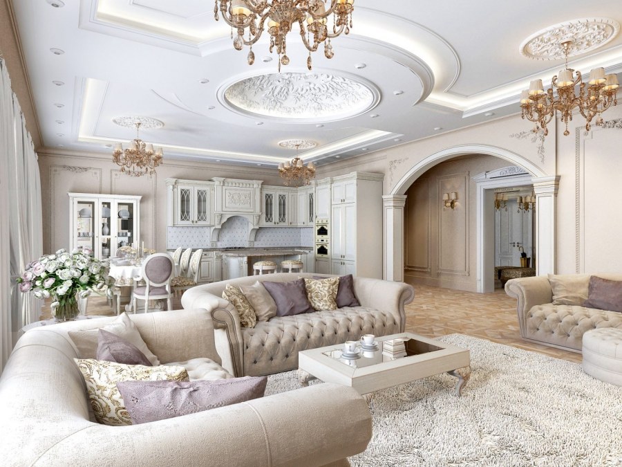 Интерьер гостиной классика