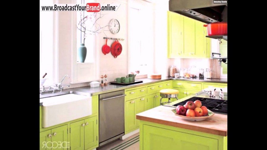 Кухня в зелено розовых тонах