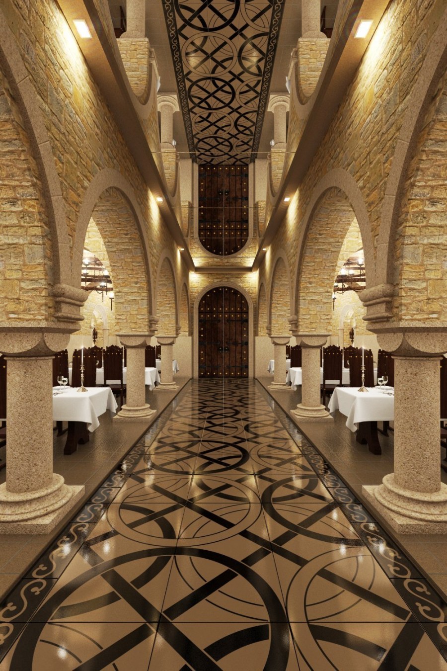 Пол в романском стиле