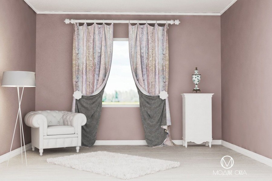 Двухсторонние шторы для гостиной