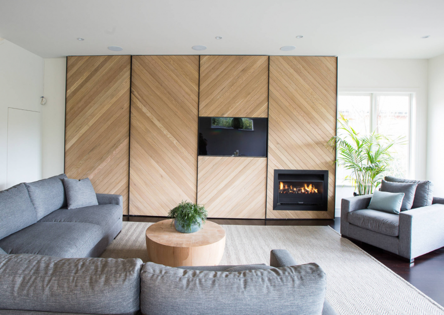 Дерево в интерьере гостиной Минимализм