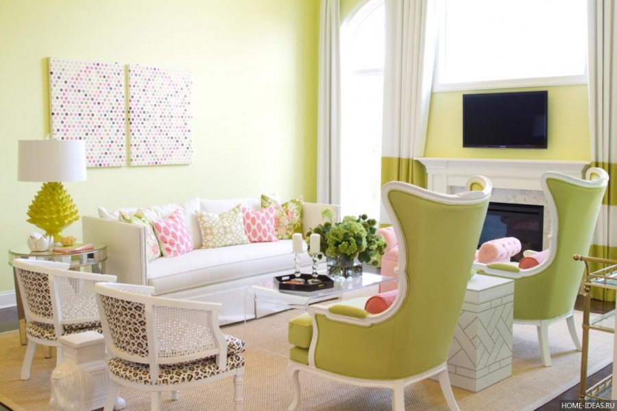 Сочетание лимонного цвета в интерьере