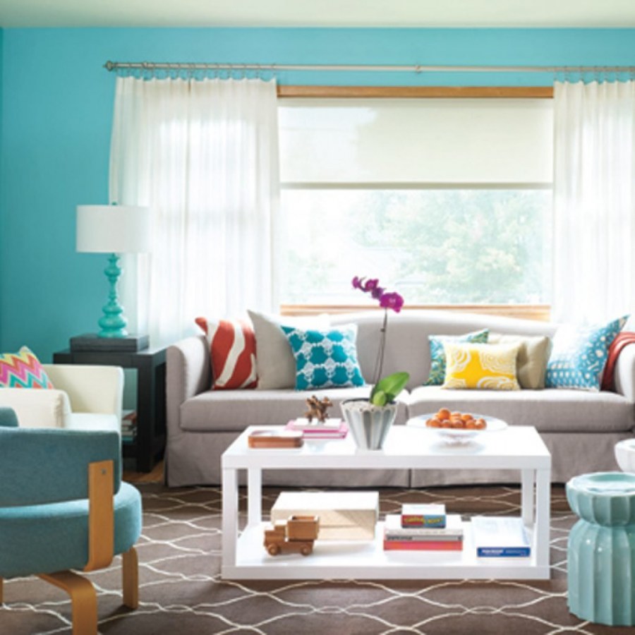 Бежево голубая гостиная