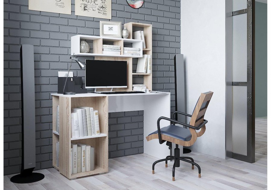 Стол Олимп ЛДСП сонома/белый