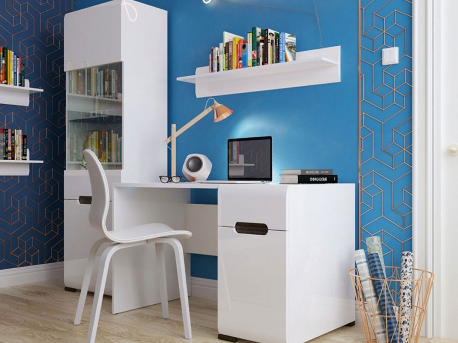 Стол письменный biu1d1s/8/12 (Ацтека белый)