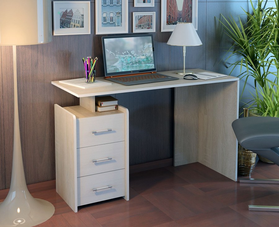 Стол письменный слим-2, белый