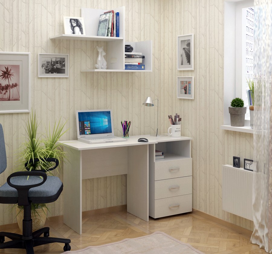 Стол письменный Милан-85 белый