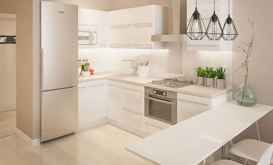 Светлые маленькие кухни