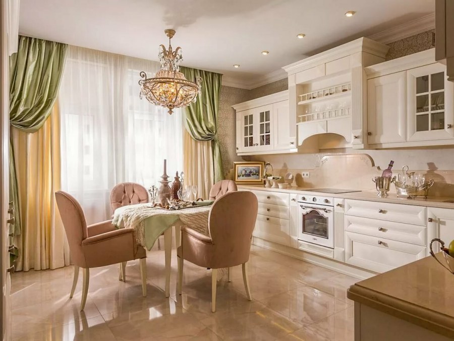 Красивый интерьер кухни в квартире
