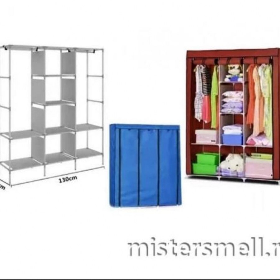 Складной каркасный тканевый шкаф Storage Wardrobe 175 130 45 см