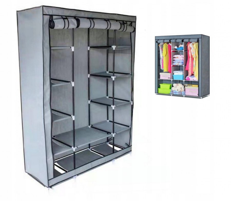 Складной каркасный тканевый шкаф угловой