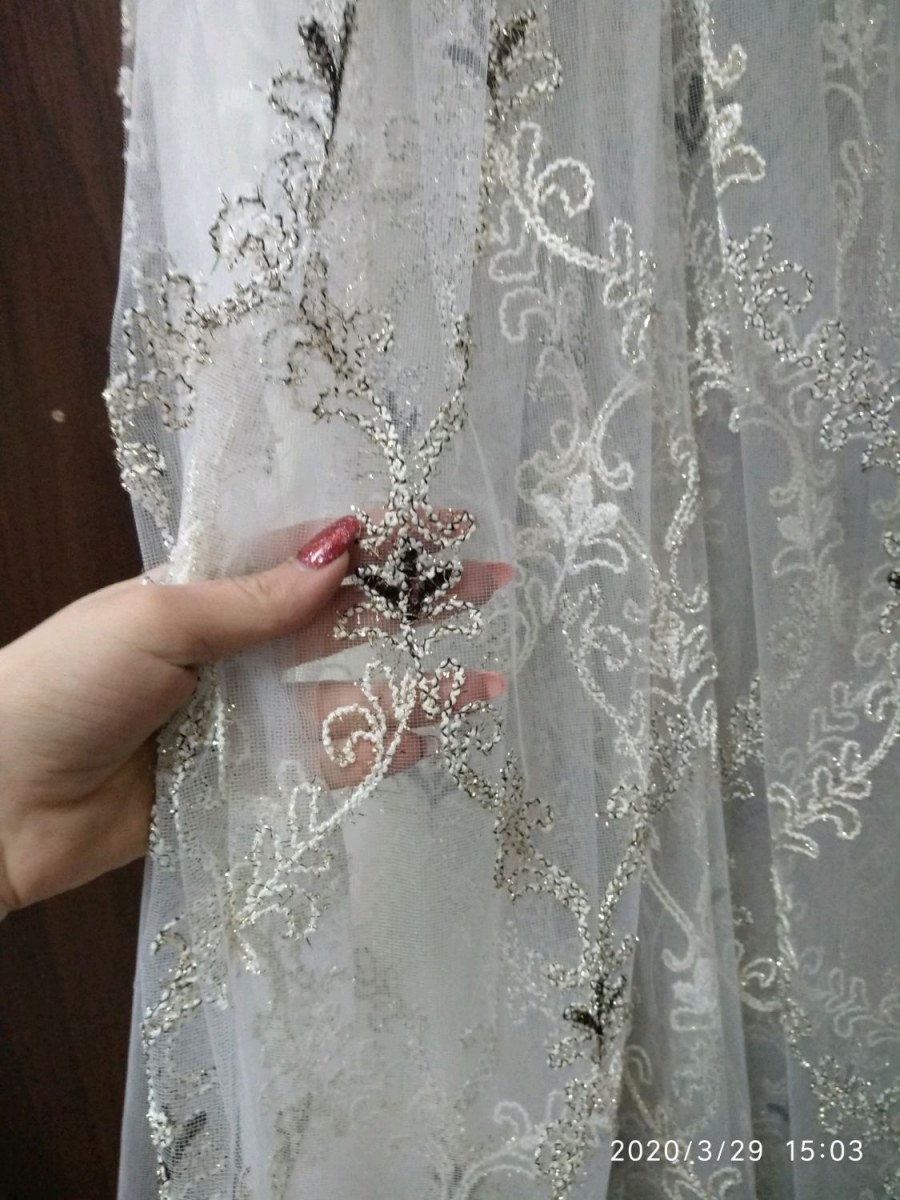 Тюль сетка с пайетками