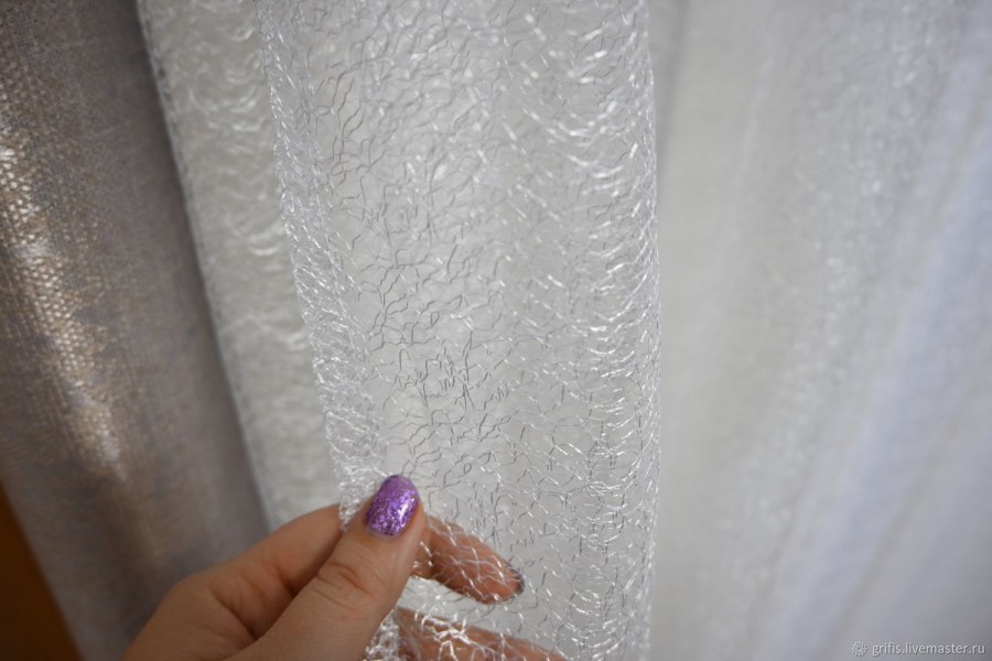 Тюль паутинка белая