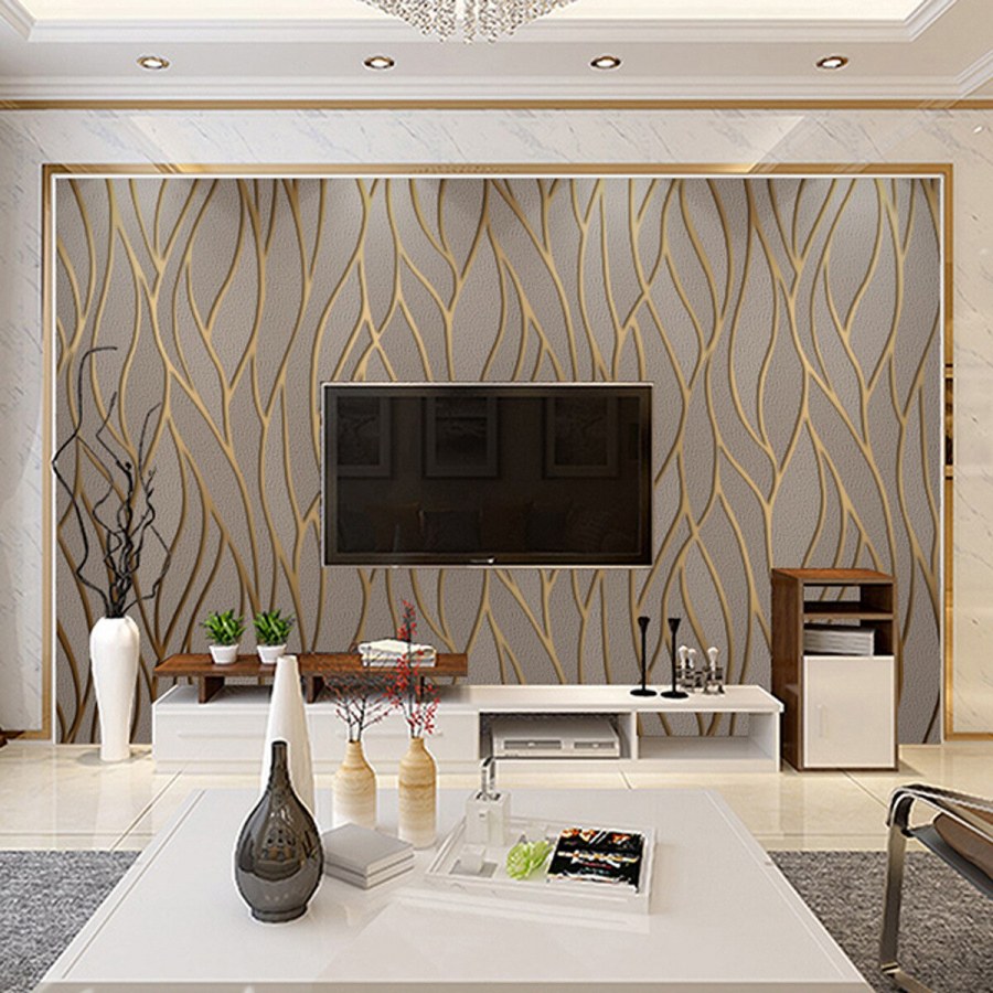 Стильные обои для гостиной