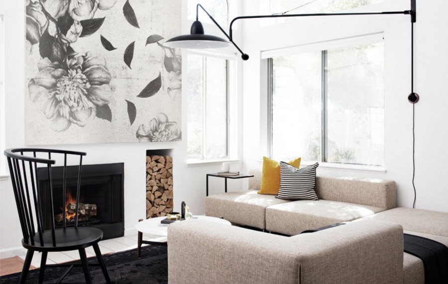 Черно белый интерьер