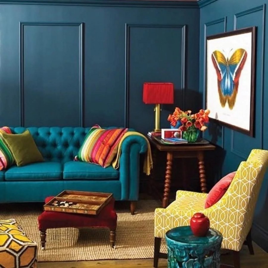 Диван красно синий