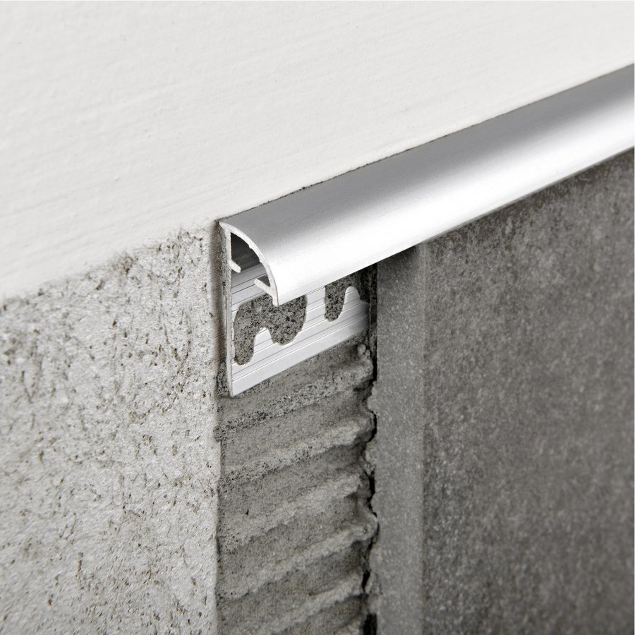 Профиль для плитки анодированный, алюминий, серебро, 6 мм, 2,7 м