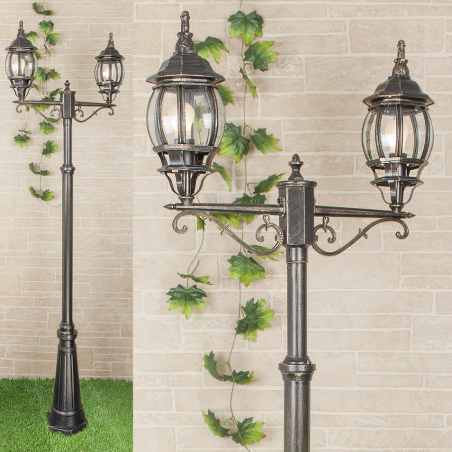 Светильник садово-парковый черное-золото gl 1025d Barrel