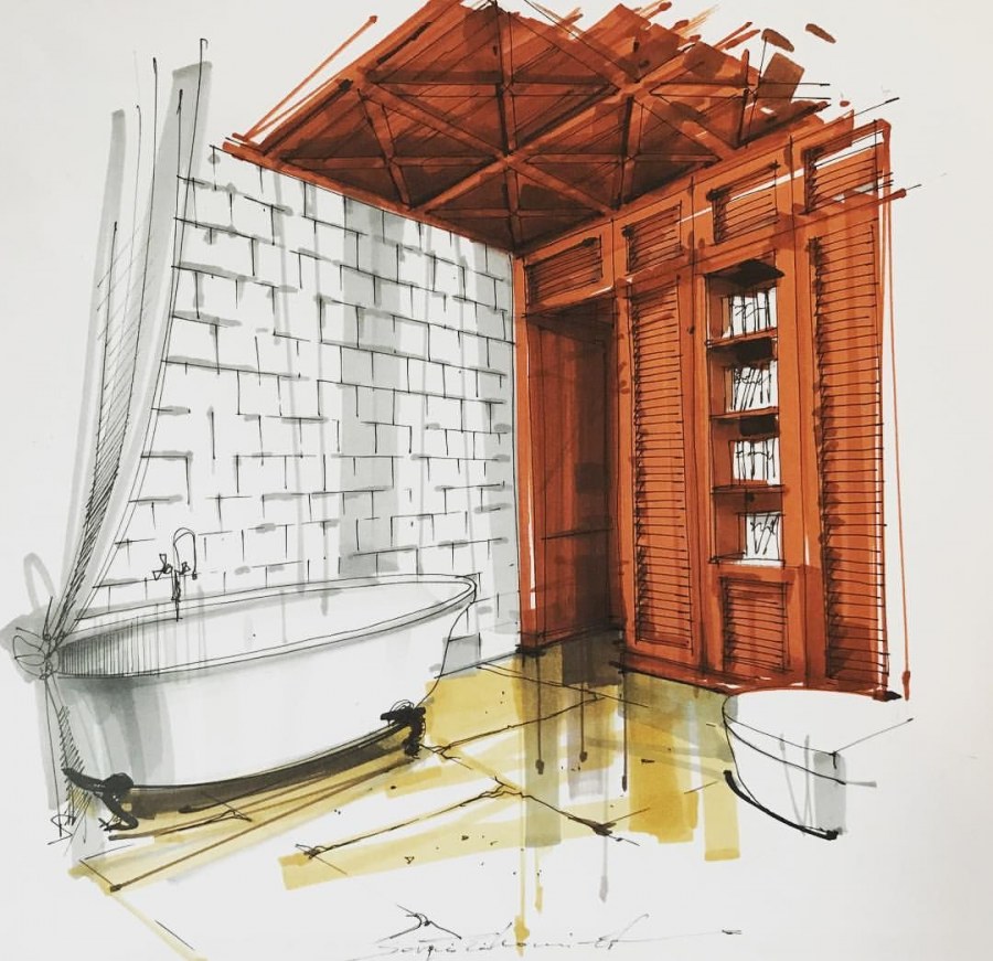 Эскиз архитектура и интерьер