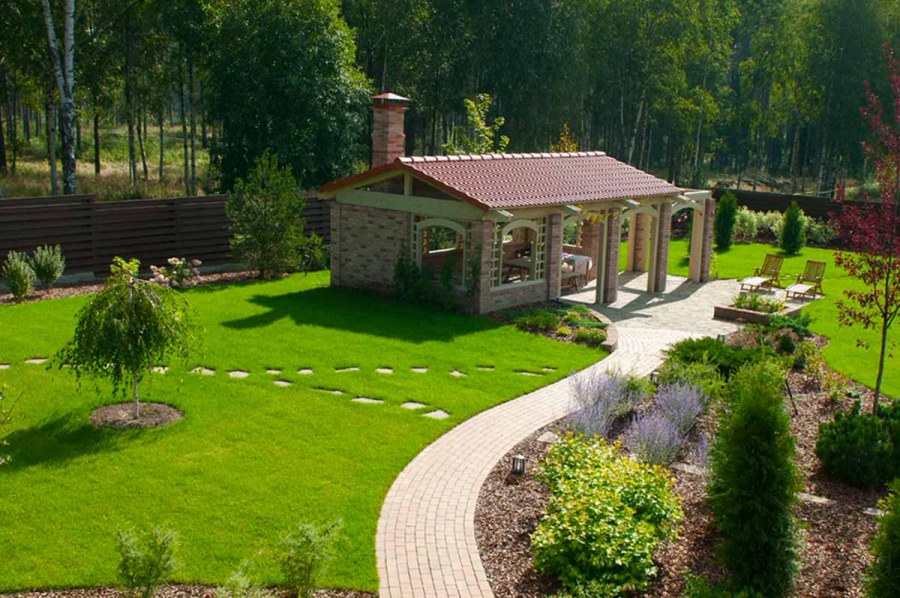 Ландшафт прямоугольного участка