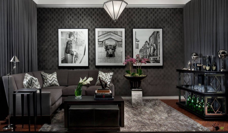Темные стены в интерьере