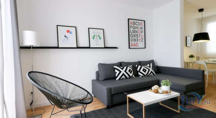 Диван ФРИХЕТЭН серый в интерьере