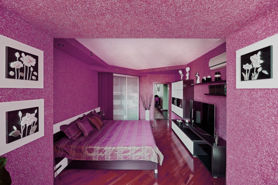 Цвет жидких обоев для спальни