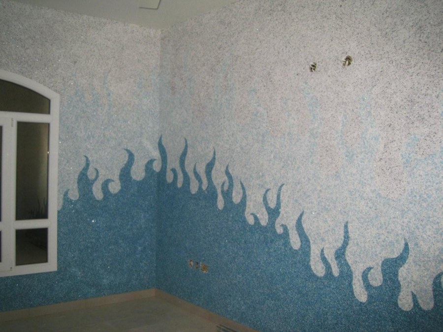 Жидкие обои гостиная